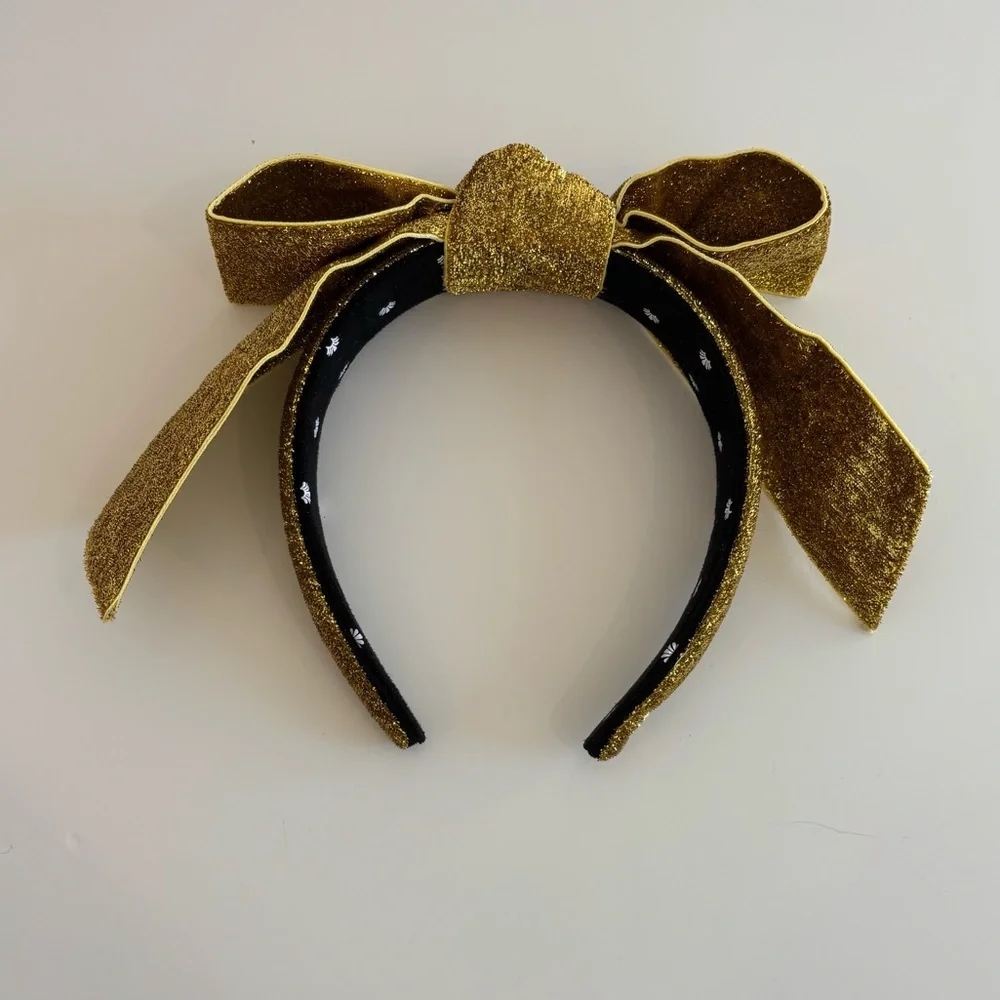 Lele Sadoughi Gold Bow Headband
